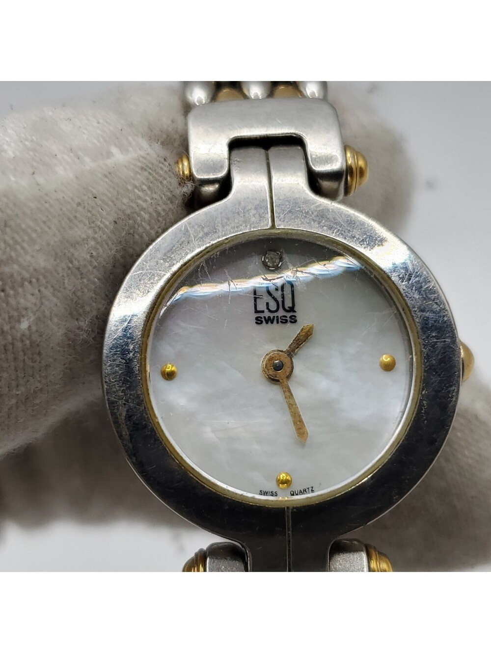 ESQ Swiss Quartz Watch Women MOP Dial For Parts Or Repair - Picture 8 of 16